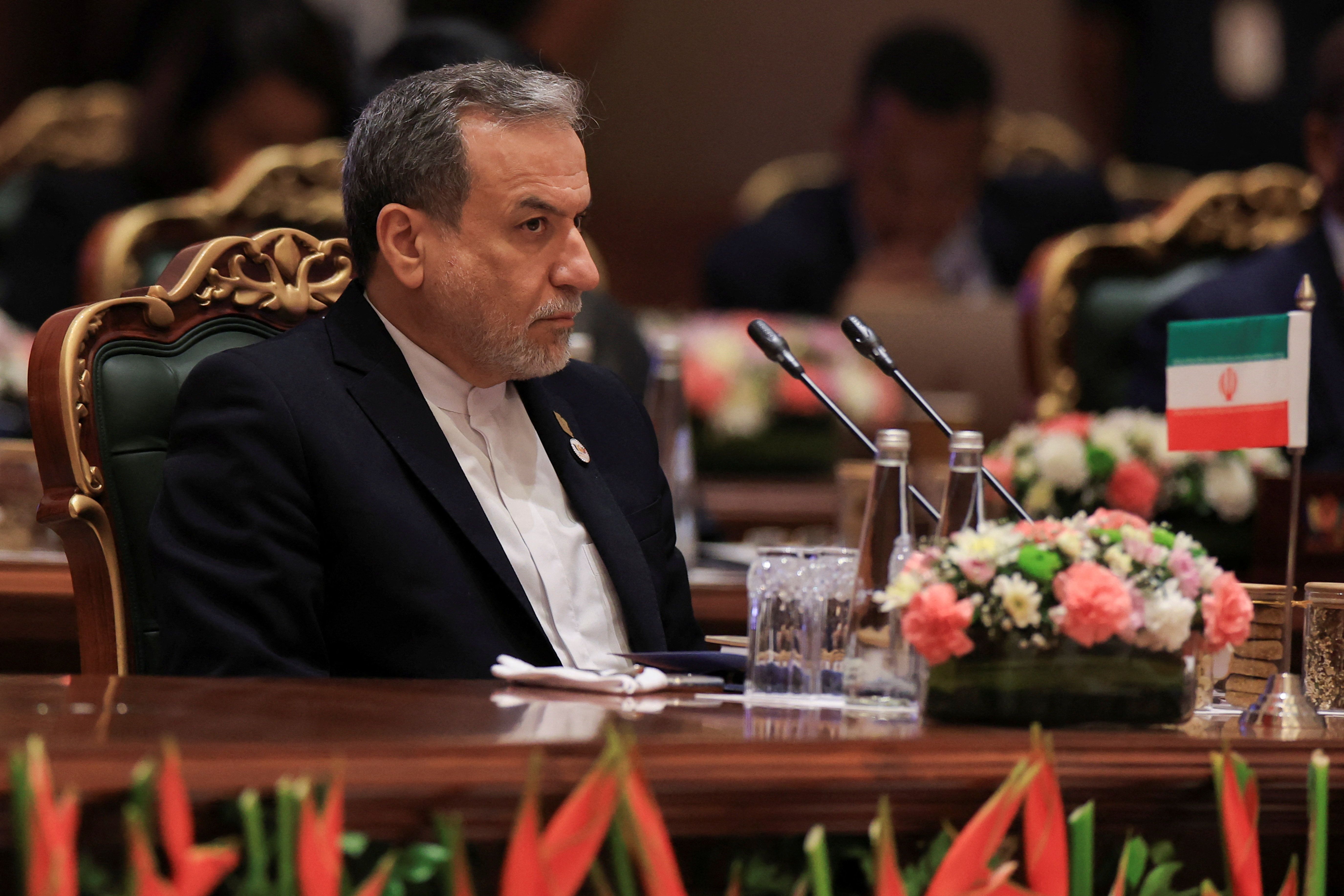 Iran's Foreign Minister Abbas Araqchi attends the BRICS foreign ministers' meeting at Bharat Mandapam in New Delhi, India May 14, 2026. 