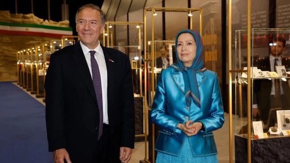 Former Secretary of State Mike Pompeo with Maryan Rajavi, leader of MEK