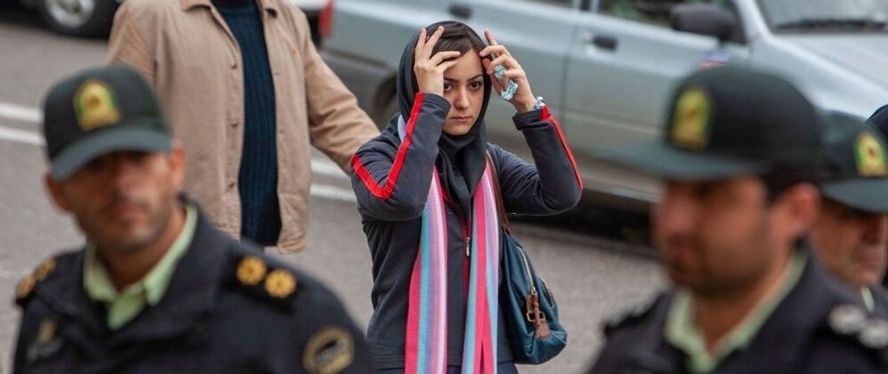 A young woman on a street in Iran-hijab (undated)