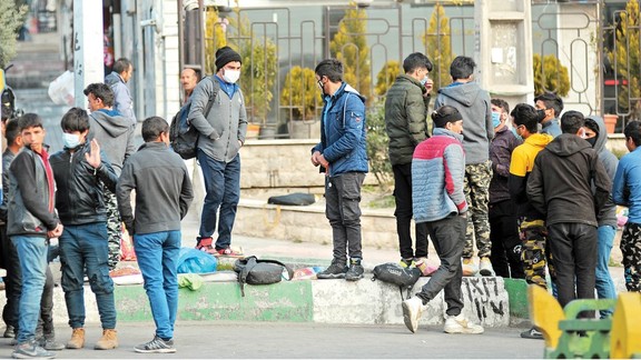 File photo of group of day laborers in Iran