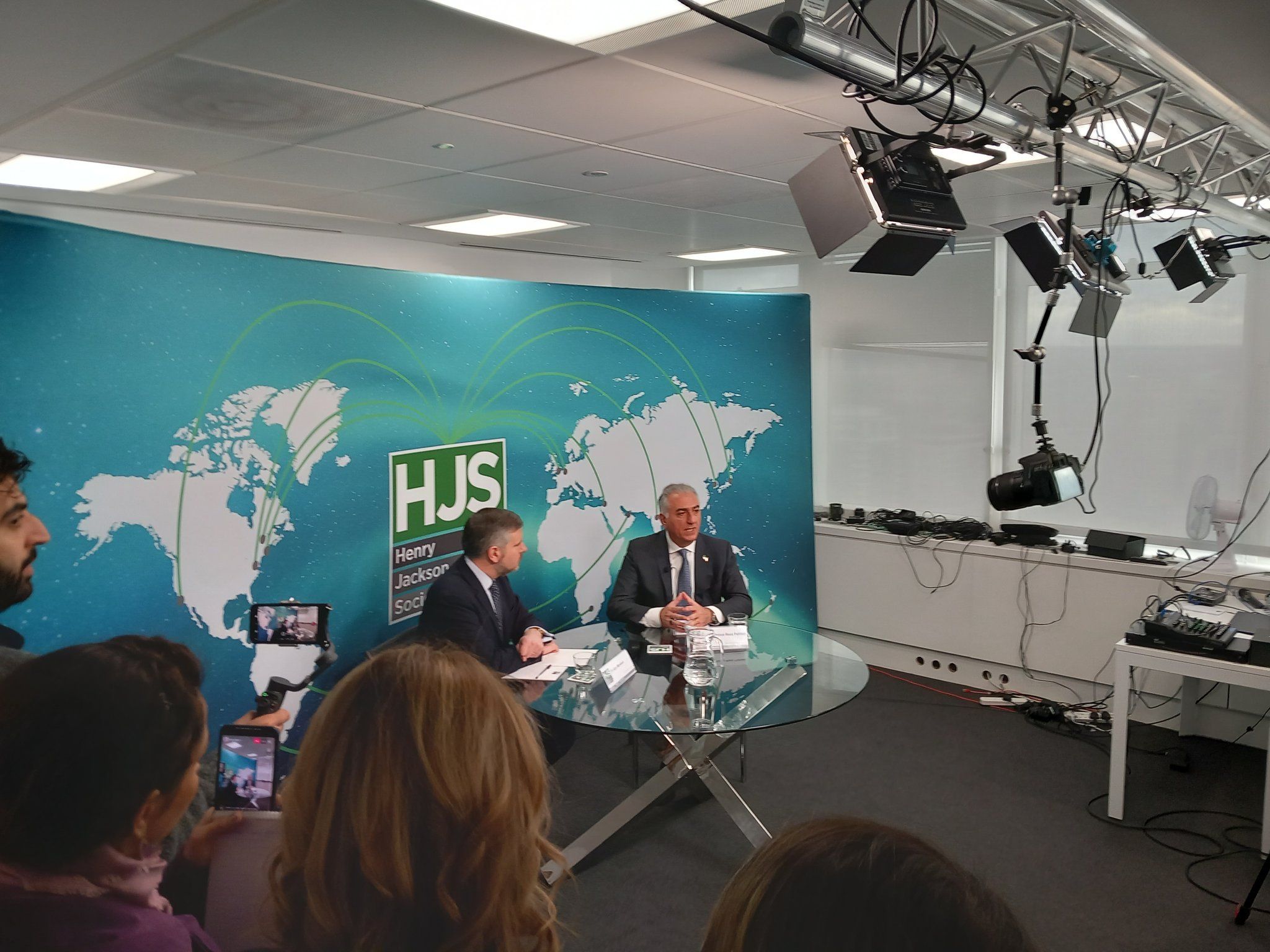 Exiled Prince Reza Pahlavi speaking during a press conference at the Henry Jackson Society in London on February 27, 2023 