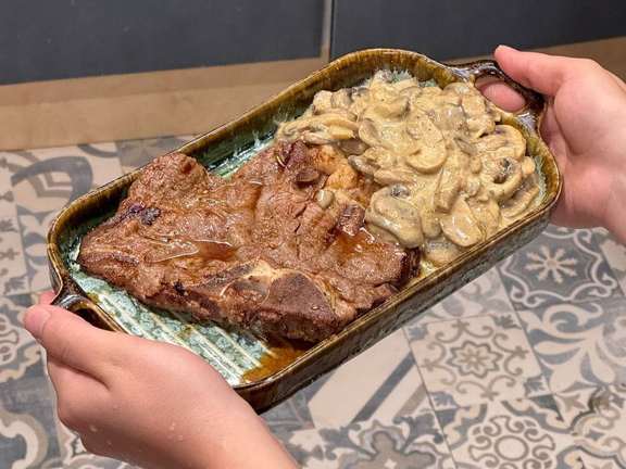 An image of a home-made steak that an Iranian user posted on X