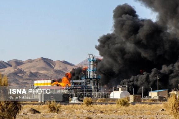 Fire at refinery reservoirs in the Birjand special economic zone in eastern Iran on December 10, 2023