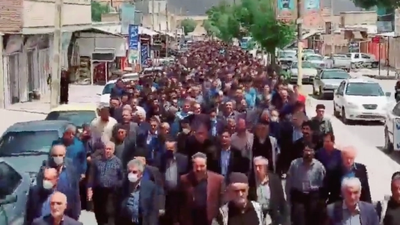 The funeral of a protester killed earlier this week. May 18, 2022