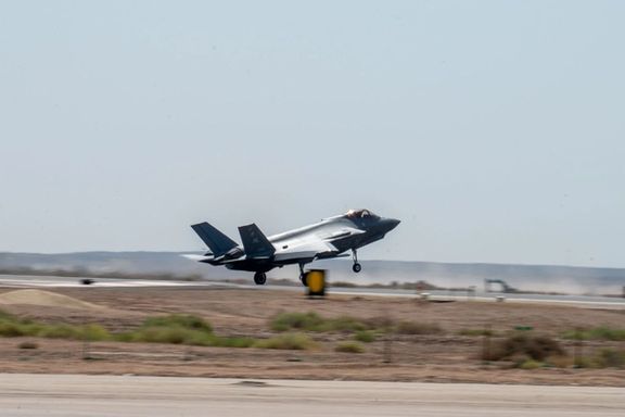 US Air Force F-35A Lightning II aircraft assigned to the 421st Expeditionary Fighter Squadron lands in Mideast, July 25, 2023.