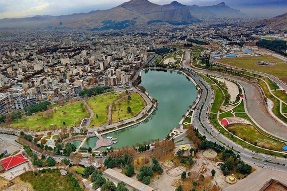 An aerial view of the western city of Khorramabad, Lorestan province