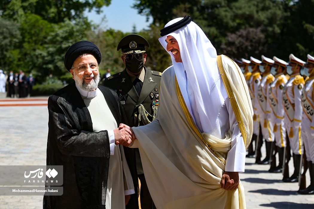 Iran's President welcoming Qatar's foreign minister in Tehran in May 2022