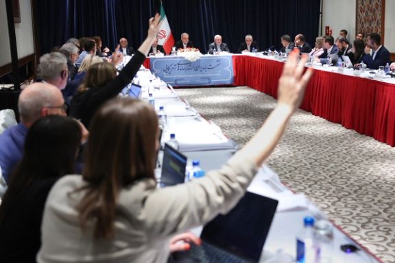 President Masoud Pezeshkian during a meeting with media representatives in New York, September 2024