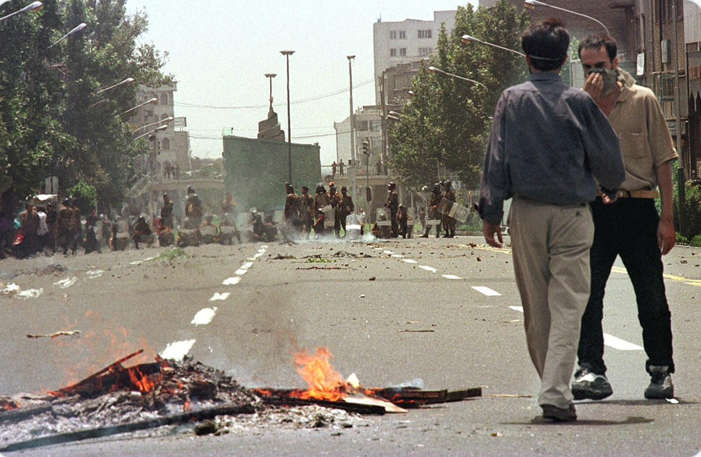 A protest by Iranian students  (file photo)