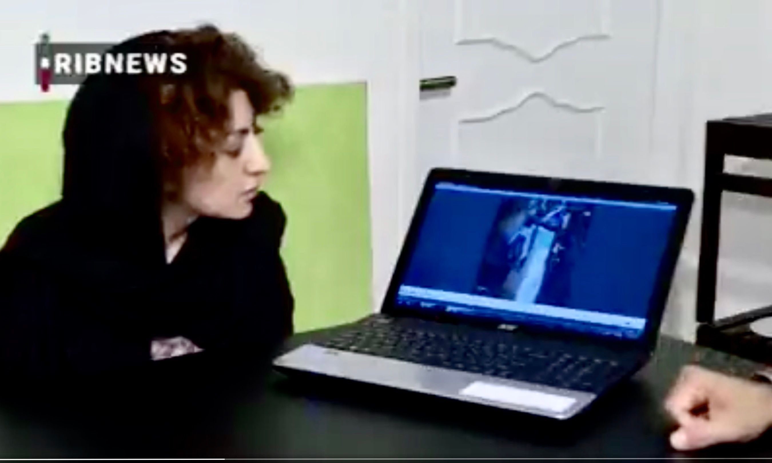 Nika's aunt, Atash Shakrami shown during her televised 'confession', October 5, 2022