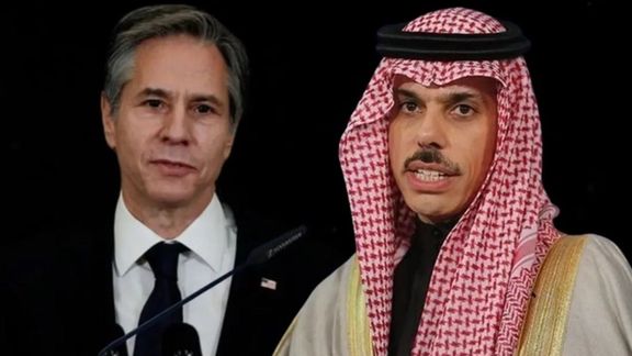 A combo picture of US Secretary of State Antony Blinken and Saudi Foreign Minister Prince Faisal bin Farhan Al Saud