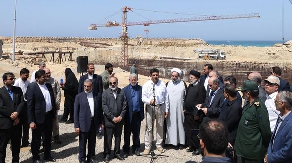 President Ebrahim Raisi during the inauguration ceremony of a project to supply water from the Gulf of Oman Iran’s eastern cities on May 18, 2023