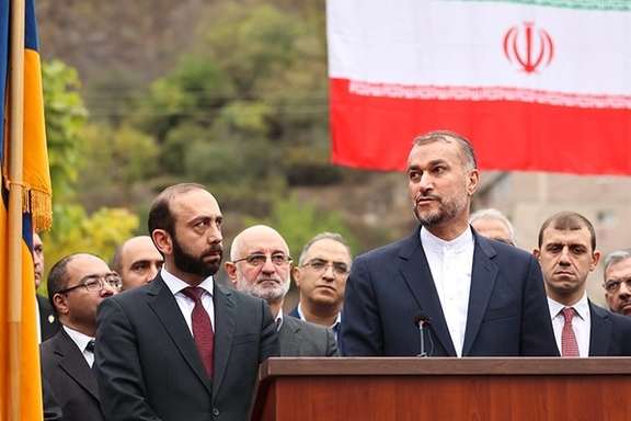 Iran's Foreign Minister Hossein Amir-Abdollahian speaks during the inauguration ceremony of consulate