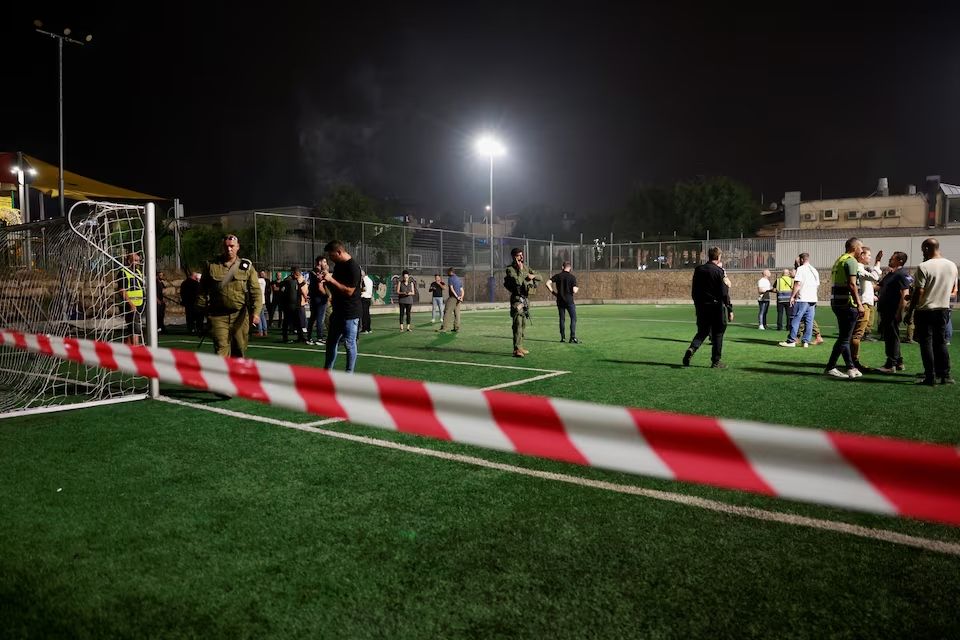 Soccer pitch in Majdal Shams, a Druze village in Golan Heights, July 27, 2024.