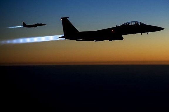 جنگندههای اف-۱۵ نیروی هوایی آمریکا، پس از حمله به اهداف داعش در سپتامبر ۲۰۱۴