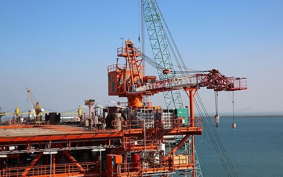 A gas production platform in South Pars field in the Persian Gulf in 2018