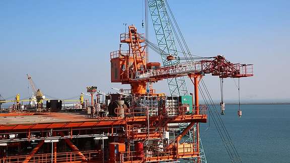 A natural gas platform in the Persian Gulf South Pars fields