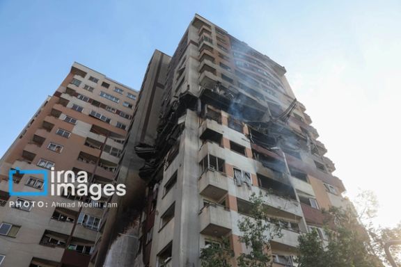 The aftermath of the Israeli attack in west Tehran (June 13, 2025)