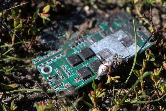 An electronic piece from an Iranian drone shut down in Ukraine in October