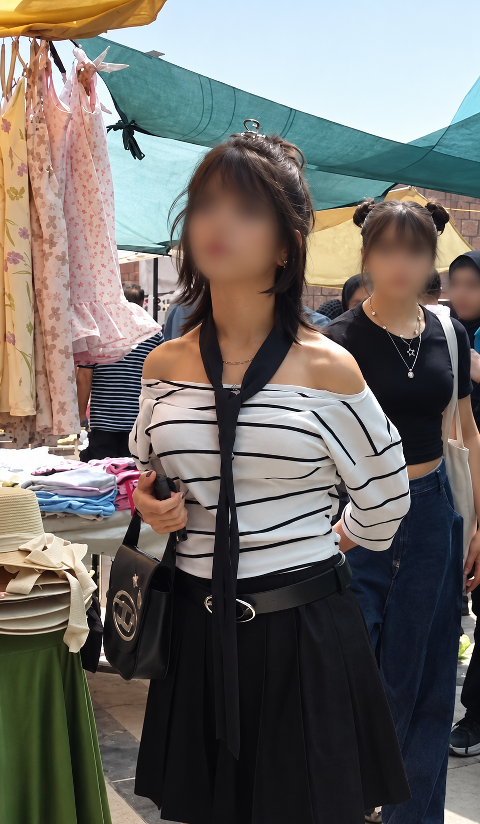 Women without mandatory hijab are seen at an outdoor market in Iran. (undated)