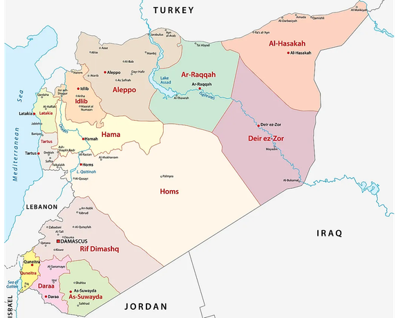 Map of Syria (Via World Atlas)