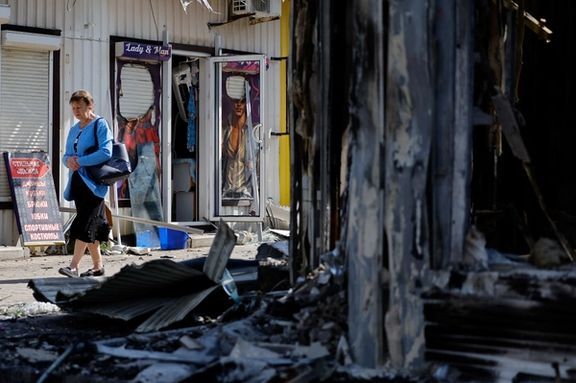 ویرانیهای بهجا مانده از درگیریها در منطقه دونتسک اوکراین، ۱۰ تیر