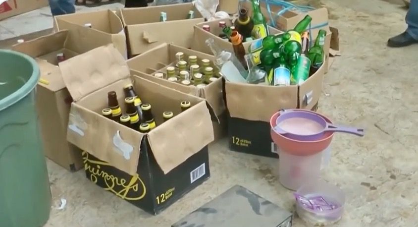 Bootleg alcohol confiscated by police (file photo)