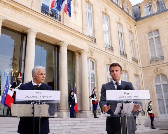 مکرون در حضور لاپید بر تلاش جمعی برای «بر سر عقل آوردن» جمهوری اسلامی تأکید کرد