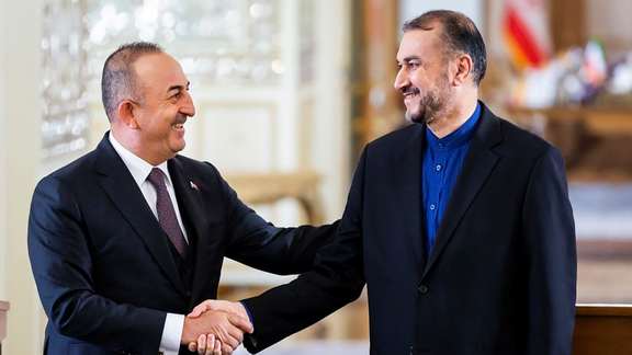 Turkish and Iranian foreign ministers in Tehran. November 15, 202`1