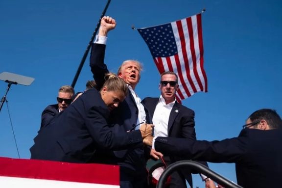 President Donald Trump moments after a failed assassination attempt on July 13, 2024