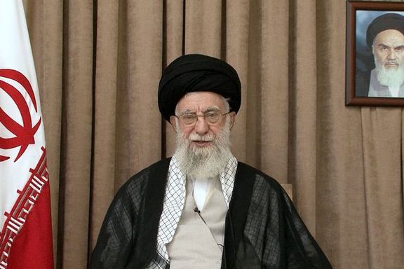 Iran's supreme leader Ali Khamenei delivering a televised statement after ceasefire with Israel, June 26, 2025