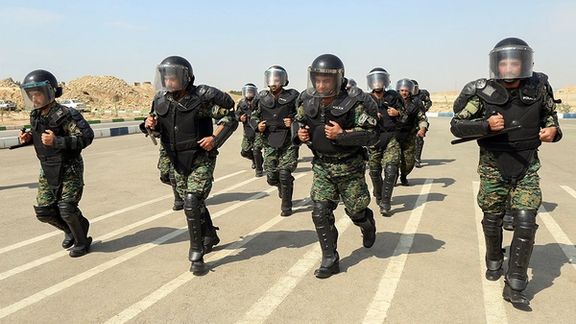 Anti-riot police forces during drills