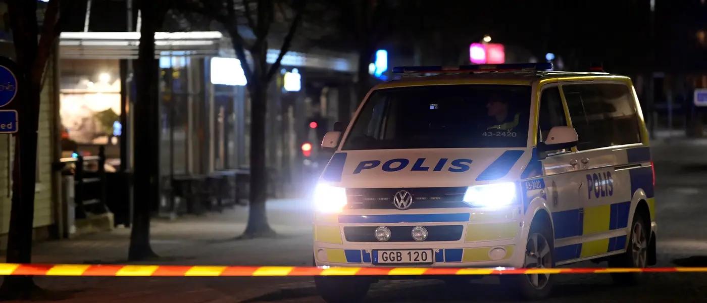 File photo of Swedish police at a knife attack site in Vetlanda, Sweden, March 3, 2021