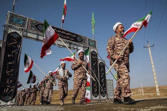 Revolutionary Guard forces during a drill in Iran
