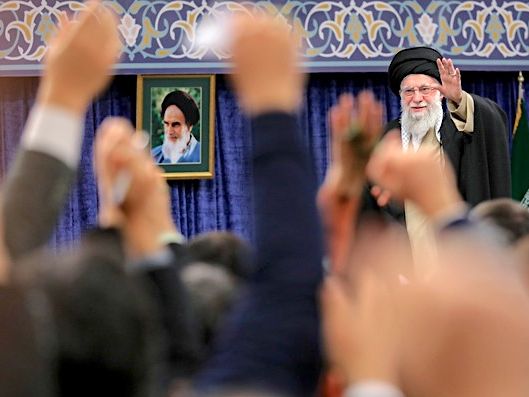 Iran's Supreme Leader Ali Khamenei meets supporters, Tehran, Iran January 8, 2024