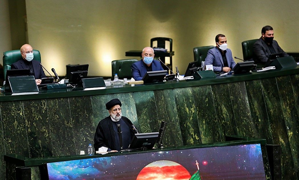 President Ebrahim Raisi at the parliament 