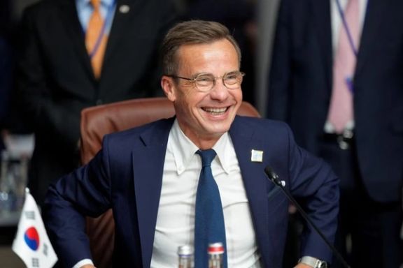 Sweden Prime Minister Ulf Kristersson attends a meeting of the North Atlantic Council during a NATO leaders summit in Vilnius, Lithuania July 12, 2023.