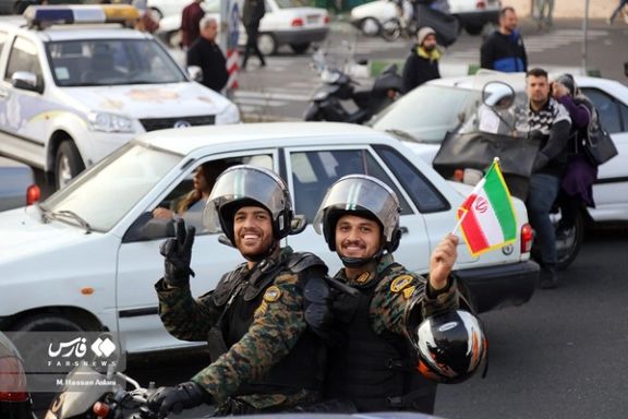 Antiriot police forces celebrating in streets of Tehran (November 25, 2022)