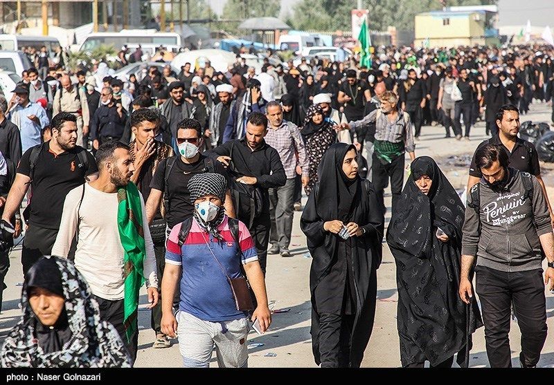 Arbaeen pilgrims walking to Karbala in Iraq. Undated
