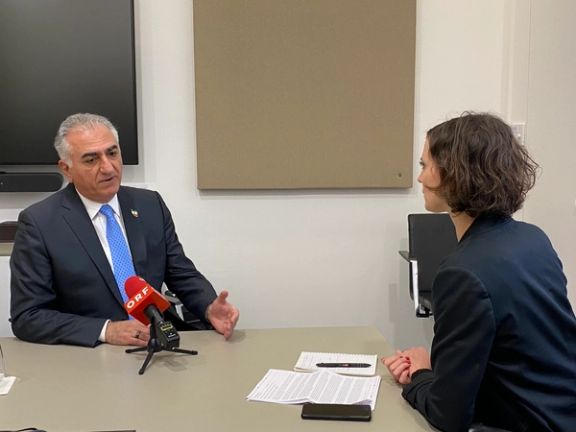 Exiled Prince Reza Pahlavi during an interview with ORF television on February 23, 2023