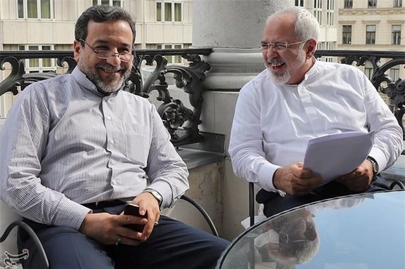Iranian Foreign Minister Abbas Araghchi (left) and former Foreign Minister Javad Zarif