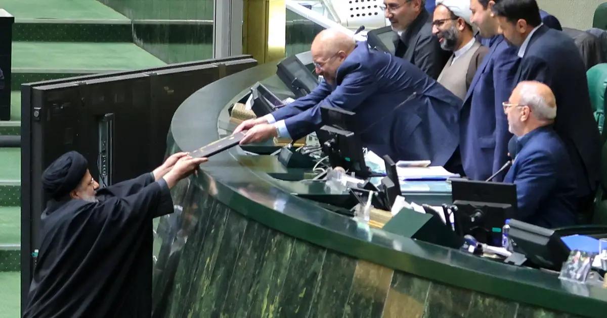 Iranian President Raisi submitting the state budget to the parliament
