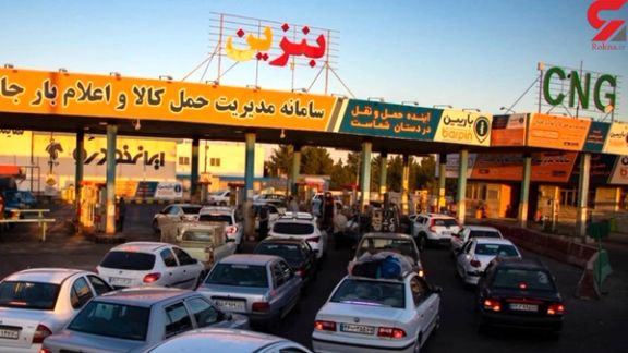 File photo of congestion at a gas station in Iran