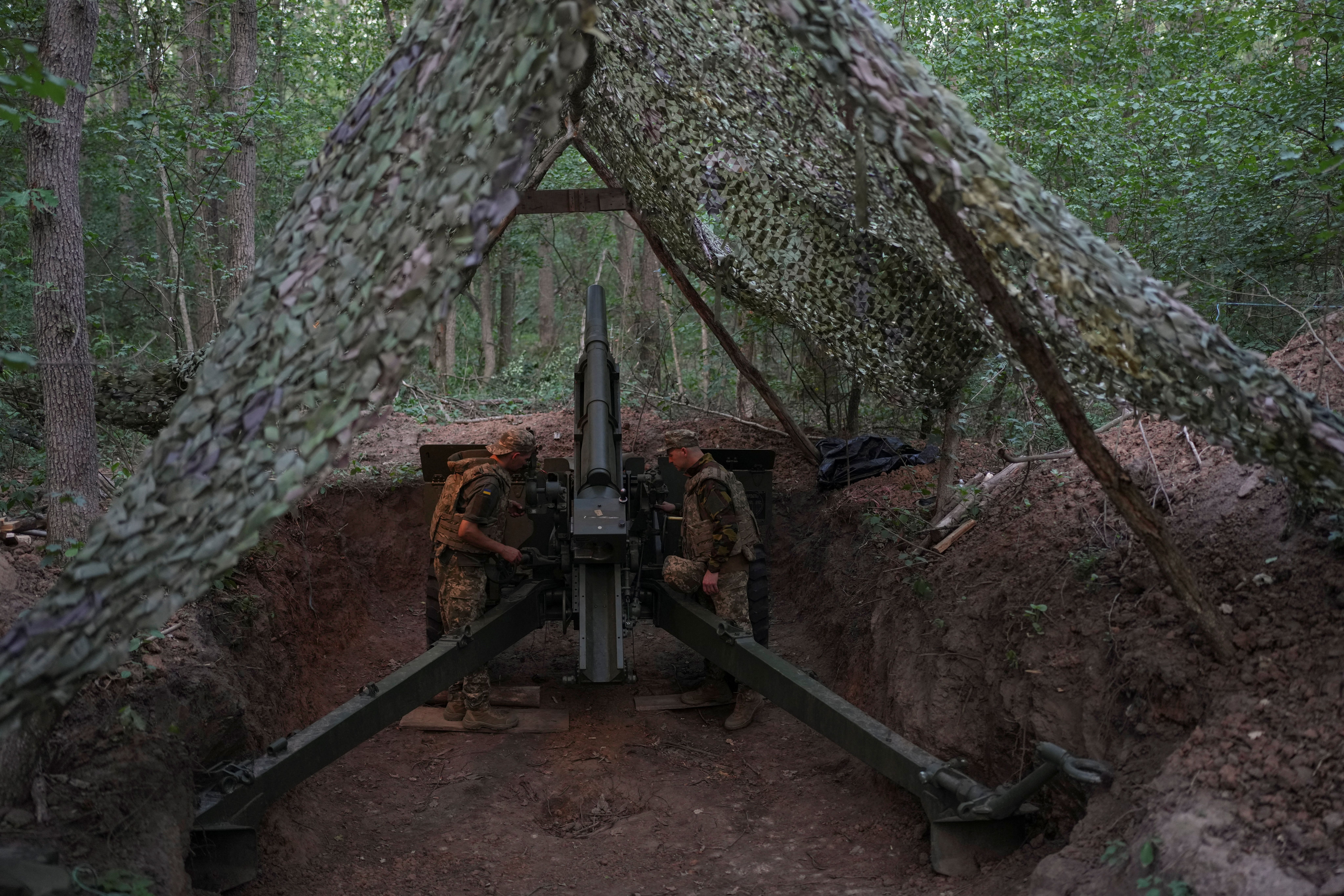 نیروهای اوکراینی در خط مقدم نبرد با روسیه، خارکیف، سوم مرداد