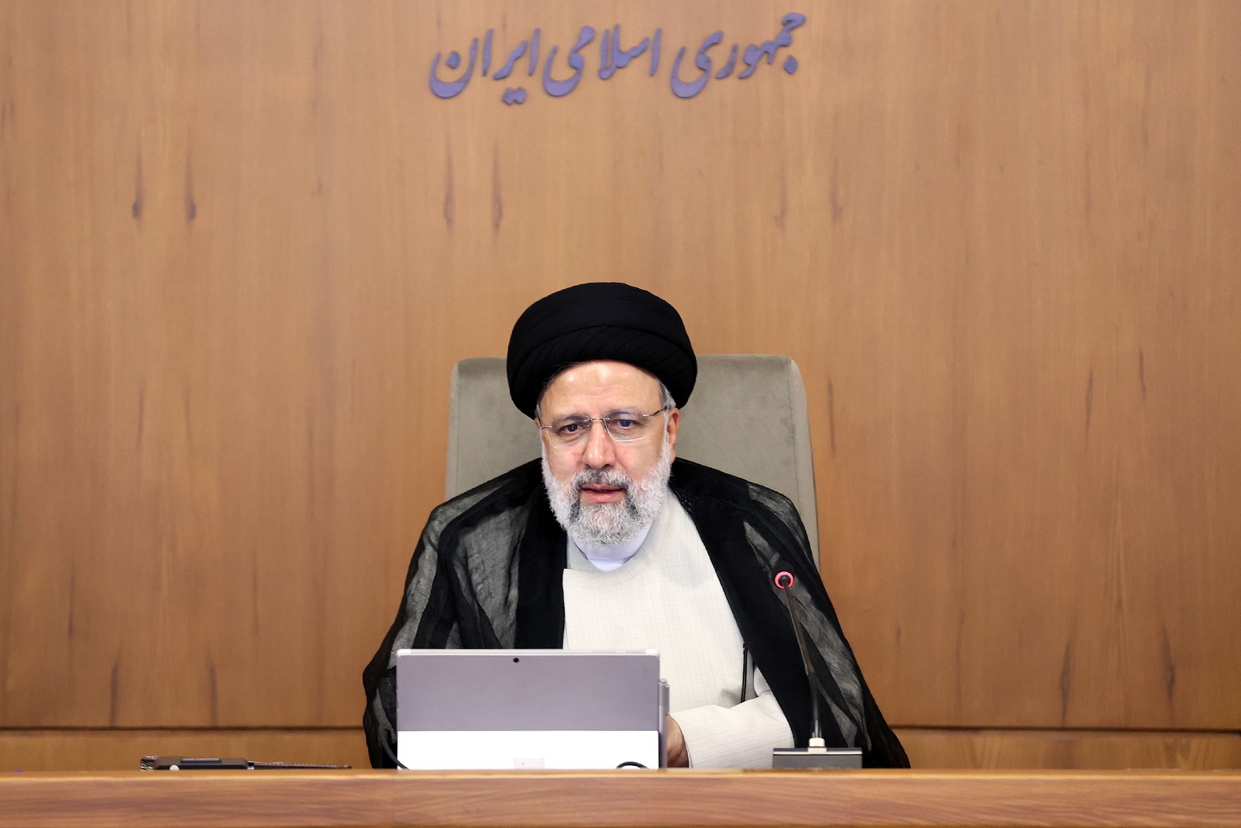 President Ebrahim Raisi during a cabinet meeting on October 8, 2023 