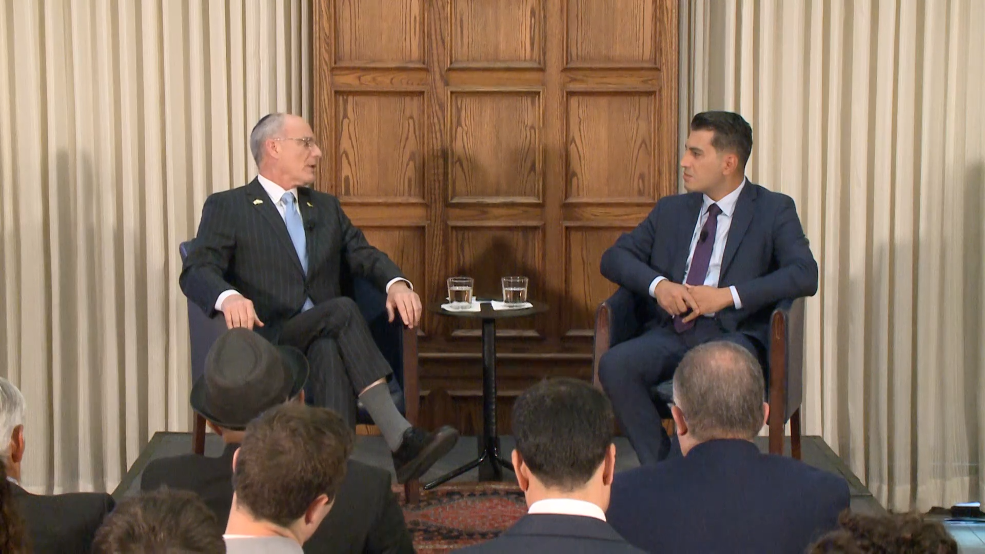 Israeli ambassador to the US Yechiel (Michael) Leiter (left) and Iran International's Fardad Farahzad who moderated the townhall on June 24, 2025