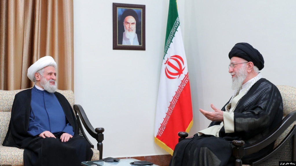 Naim Qassem meeting Iran's Supreme Leader Ali Khamenei - August 2024