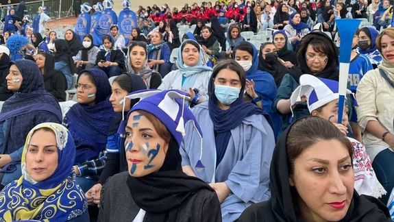 A group of women allowed into football stadium on August 26, 2022