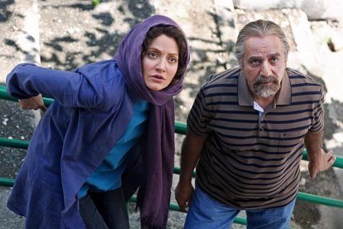 Mahnaz Afshar and Parviz Parstouei in a scene of ‘Los Angeles Tehran’ (undated)