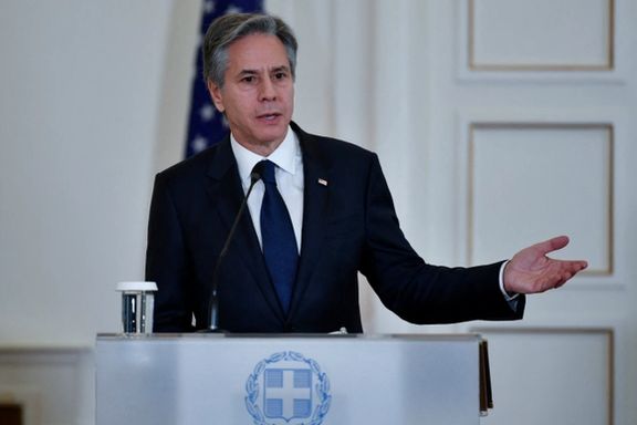 US Secretary of State Antony Blinken speaks during a joint news conference in Athens, February 21, 2023